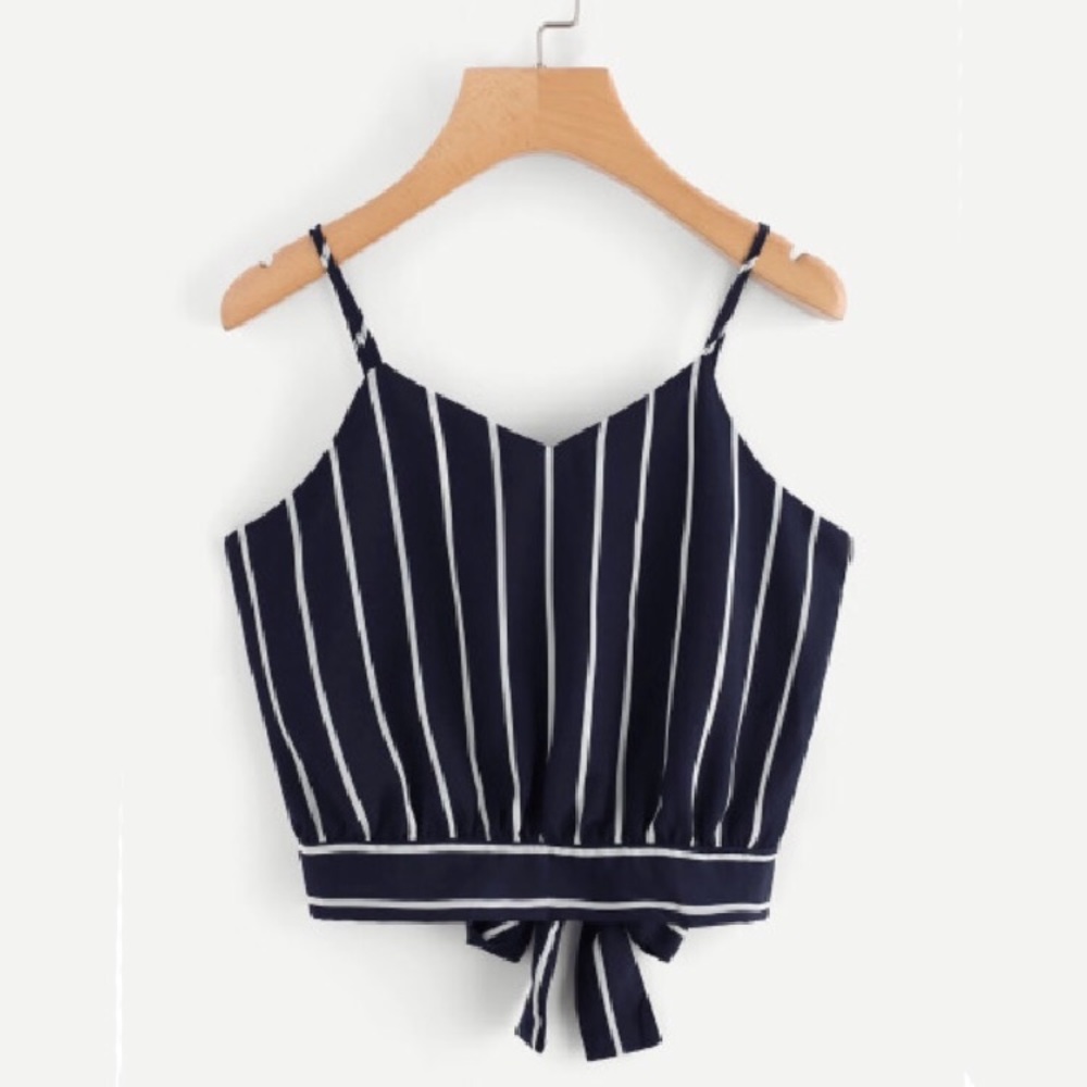 Striped Crop Top With Coastal Stripe